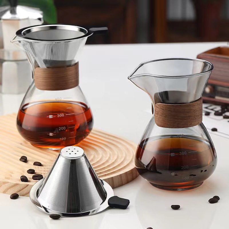 Brewing Coffee with Pour Over Set